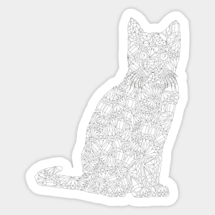 Crazy Cat Lady Coloring Page Diamonds Crystals Gemstones Sticker